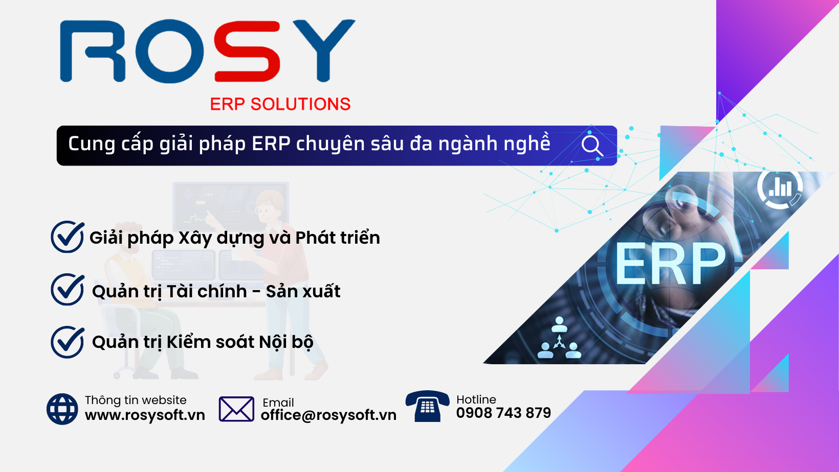 Rosy ERP - Giải pháp ERP chuyên sâu đáp ứng đa ngành nghề